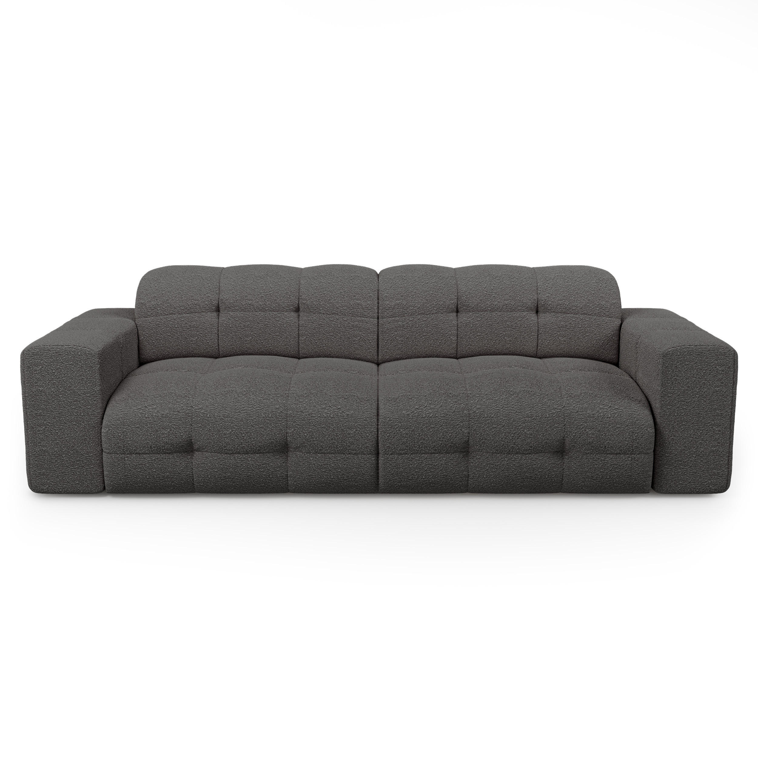 SOFA 4-SITZER Bouclé-Stoff Graphitgrau 230cm - Graphitfarben/Grau, Textil (230/45/32cm) - Sia Home