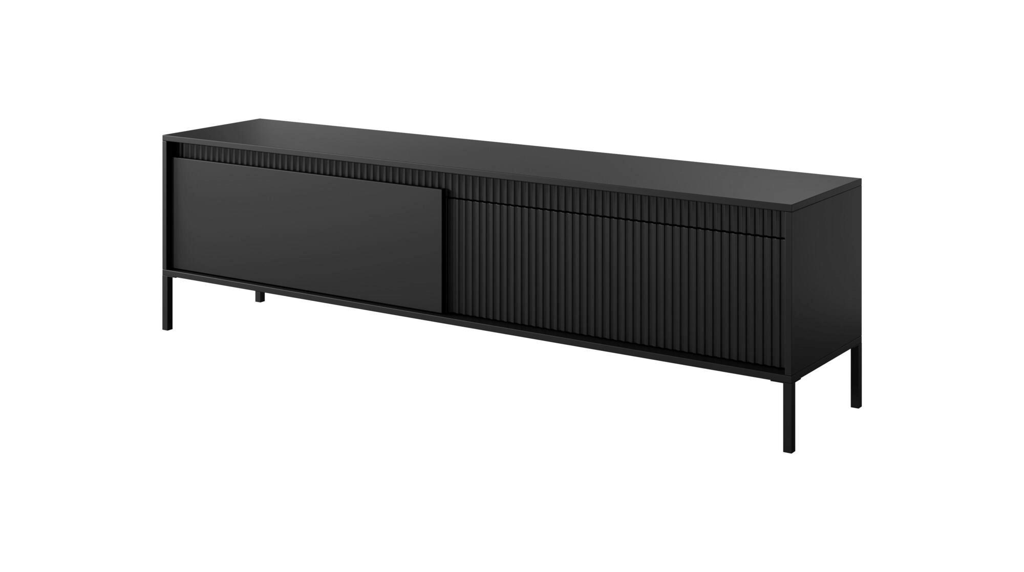 Furnlux Tv-Lowboard Schwarz 187x53x39 cm