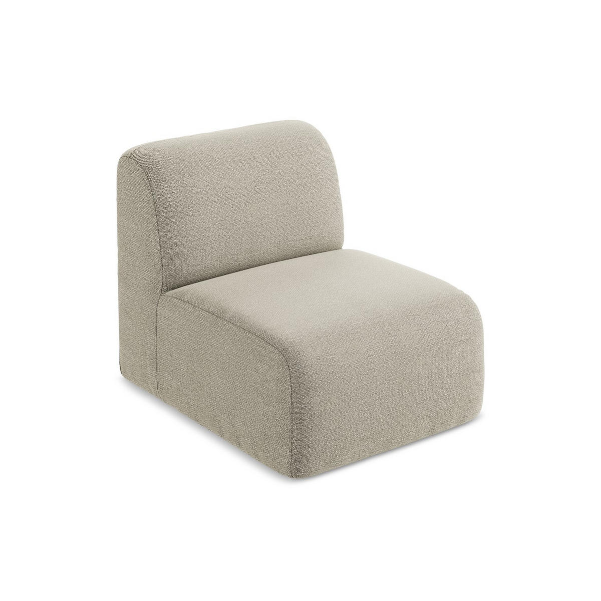 SOFAELEMENT Bouclé Stoff Grau - Taupe/Schwarz, Holzwerkstoff/Kunststoff (70/75/94cm) - LaMiaSofa