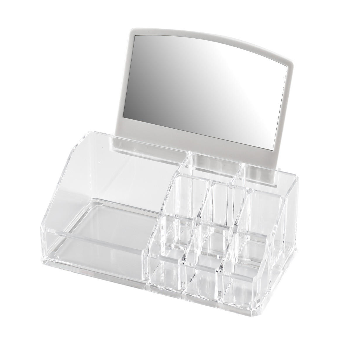 KOSMETIKORGANIZER, Spiegel abnehmbar, klein - Transparent, Kunststoff (17.5/10/15cm) - bremermann