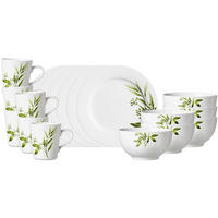 FRÜHSTÜCKSSERVICE Evora weiß-grün 18er Set - Weiß/Grün, Keramik (2/2/2cm) - Ritzenhoff Breker