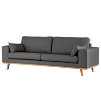 2-SITZER SOFA - Dunkelgrau/Buchefarben, Textil (197/81/88cm) - home24