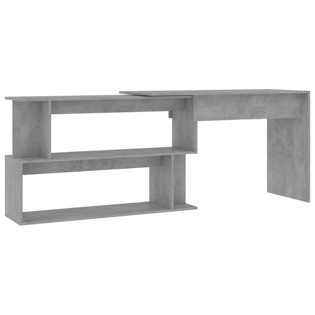vidaXL Eckschreibtisch Grau 200x76x50 cm