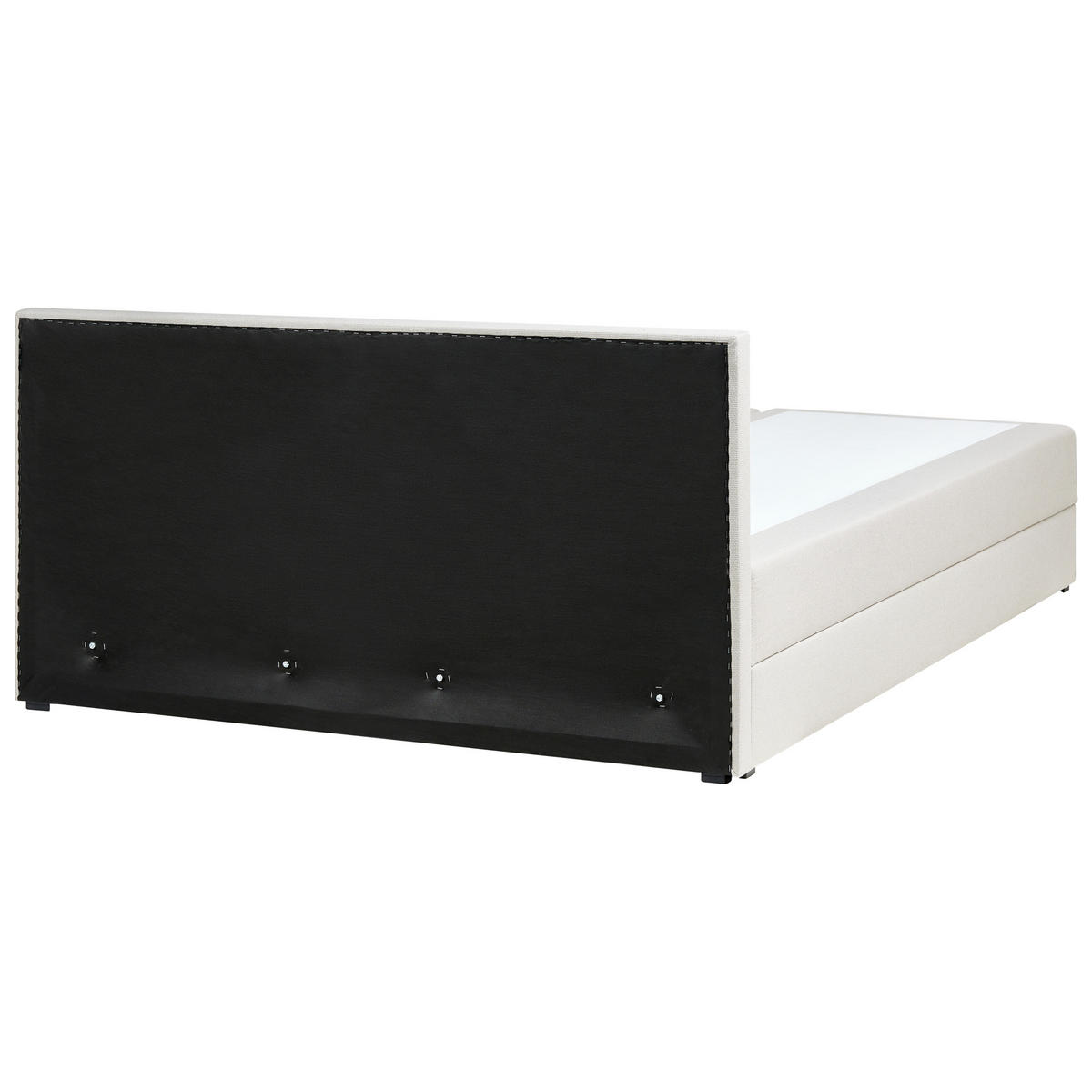 BOXSPRINGBETT mit Stauraum 180/200 cm Cremeweiß Baronet - Weiß, Textil (180/200cm) - Beliani