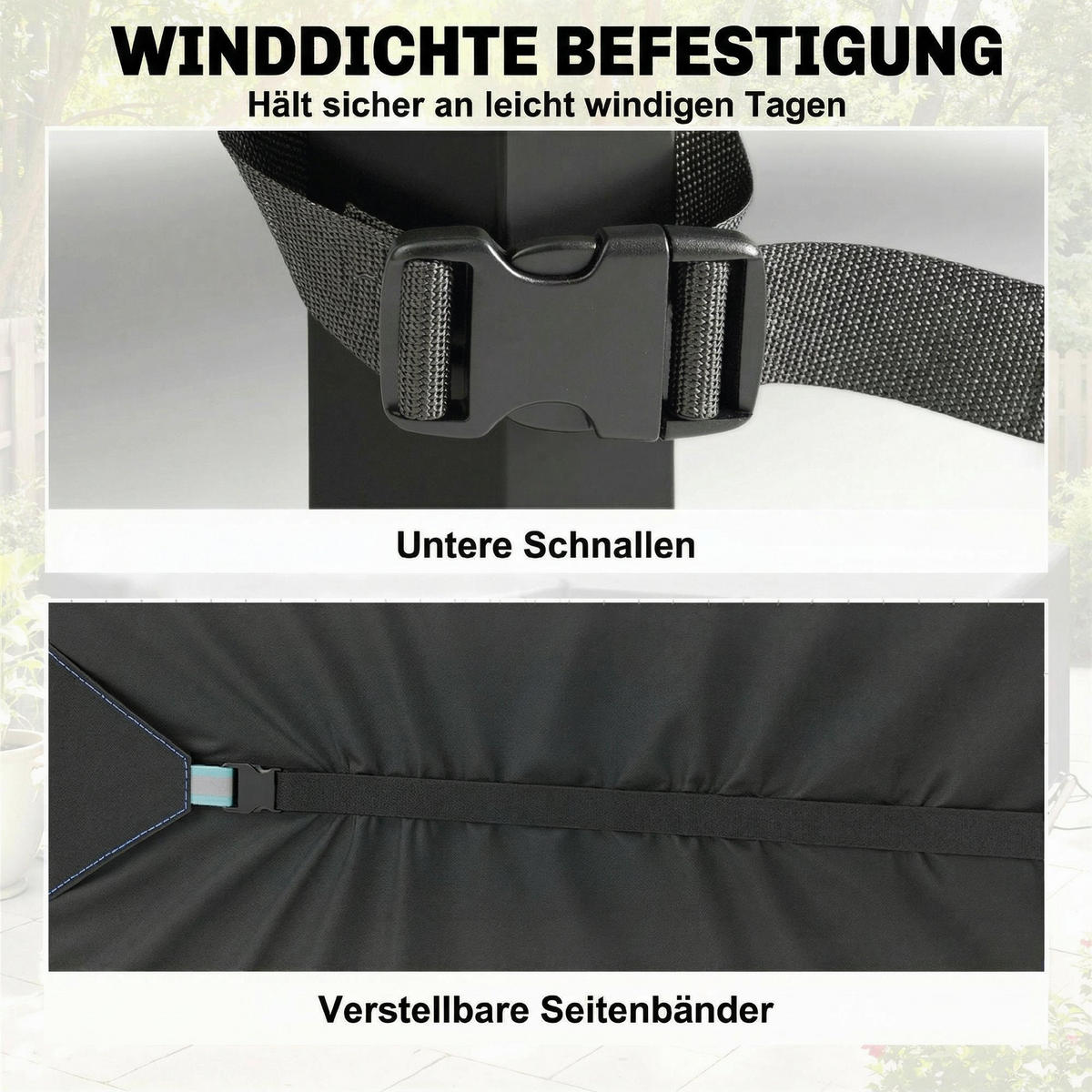 GARTENMÖBEL-ABDECKUNG 420D-Oxford-Gewebe Schwarz - Schwarz, Textil (120/74/180cm) - Outsunny