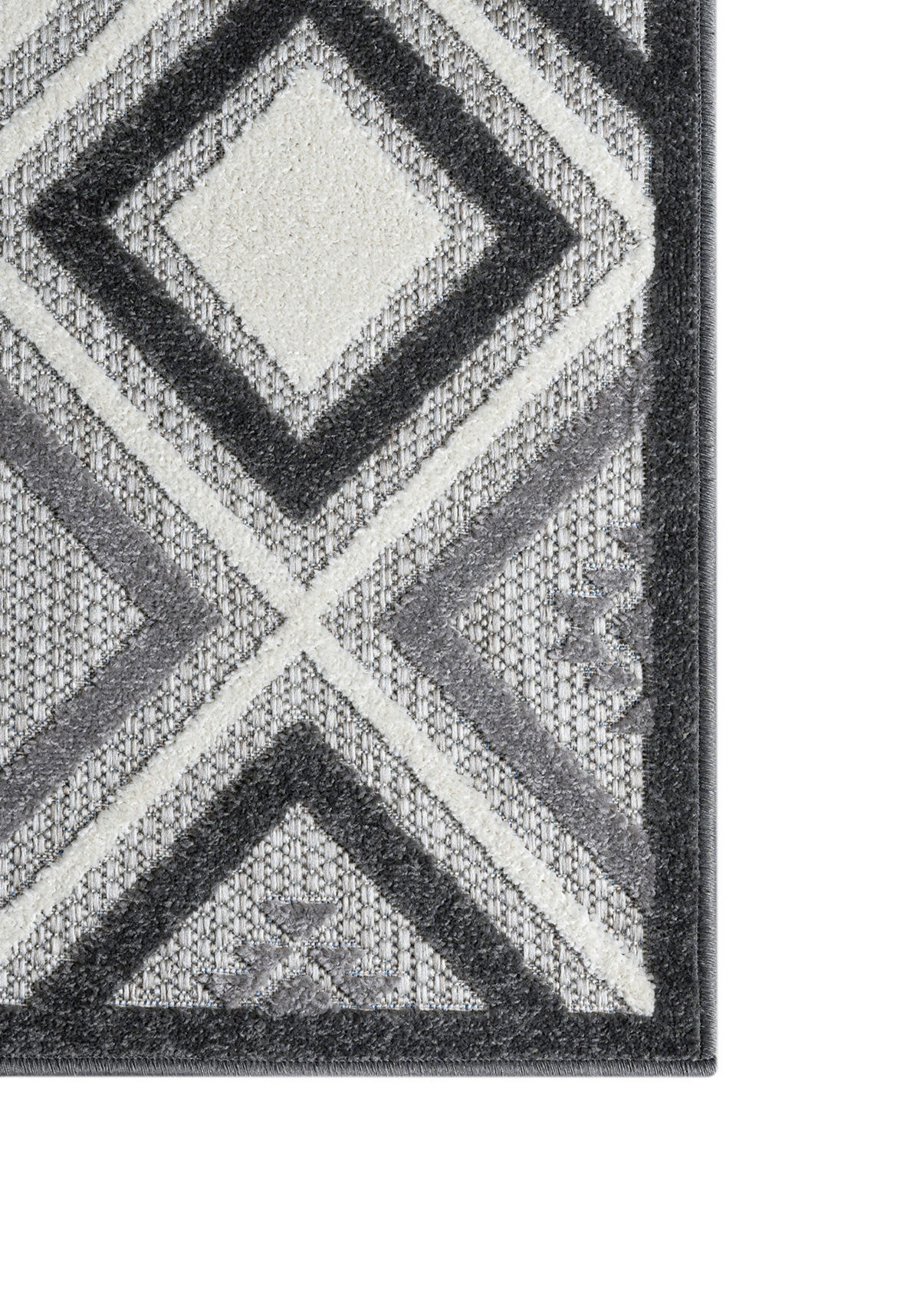 TEPPICH In-Outdoor Grau Abstract - Kurzflor Rechteckig - 120 x 170 cm - Grau, Textil (120/170cm) - Mazovia