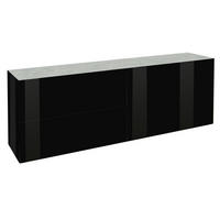 LOWBOARD Colors in Schwarz Glas - Schwarz, Holzwerkstoff (181/63/42cm)