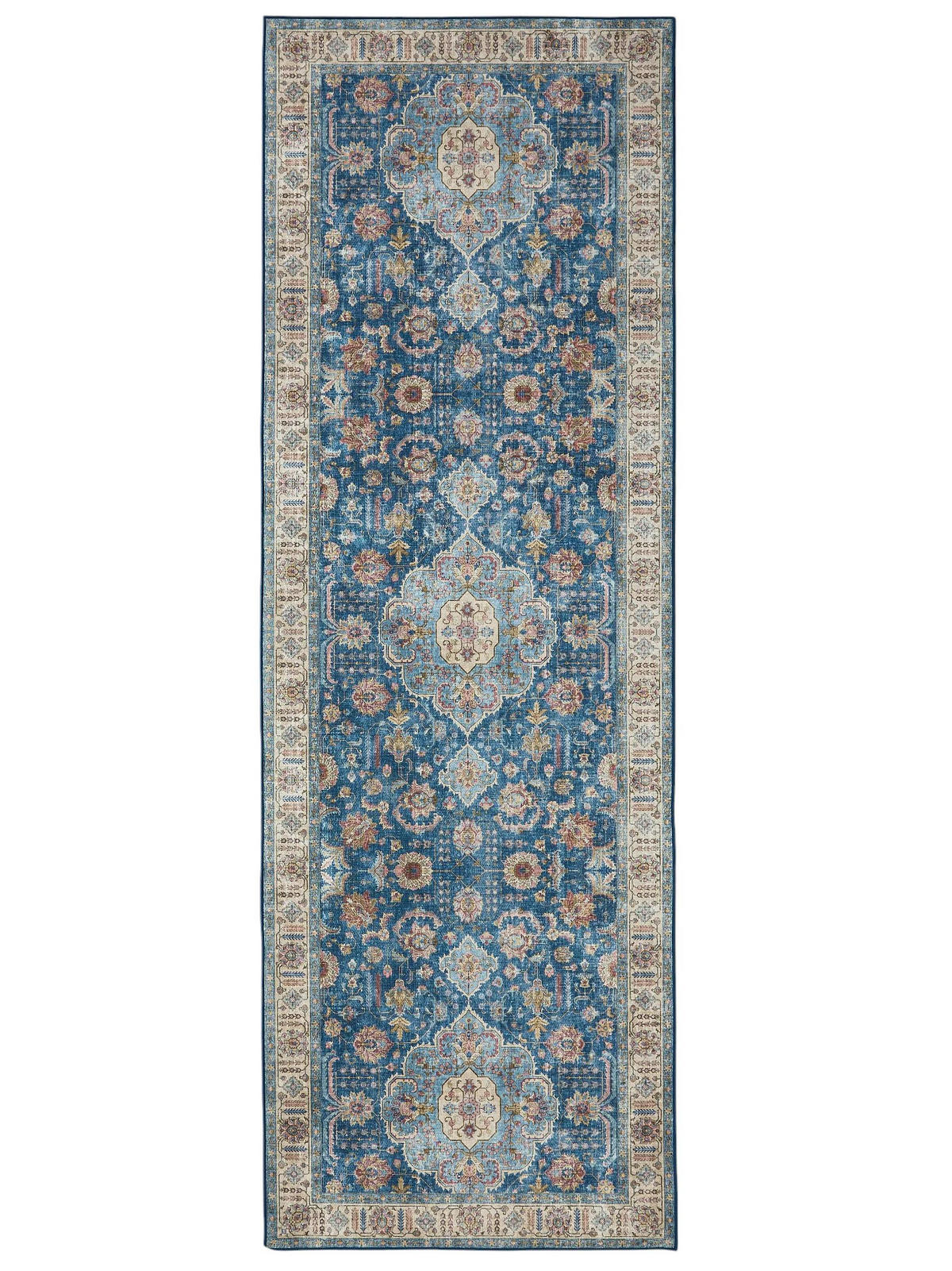 LÄUFER Laury Blau 80x240 cm - Blau, Kunststoff/Textil (80/240cm) - benuta Pop