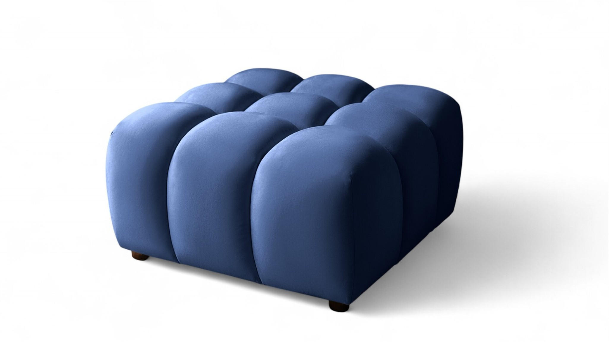 POLSTERHOCKER Flow - Blau, Holzwerkstoff/Textil (96/42/96cm) - Fun Möbel