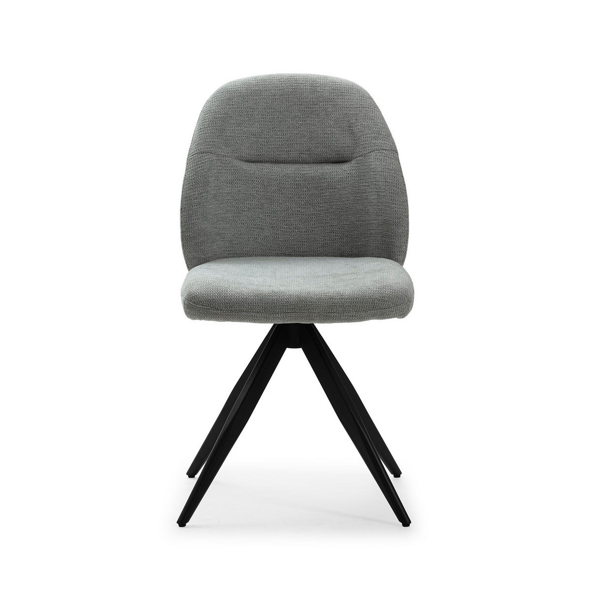 STÜHLEN (Set aus 2) aus stoff mit schwarzen metallbeinen - tamara 47/60/49 cm - Grau, Textil (60/49/47cm) - Calicosy