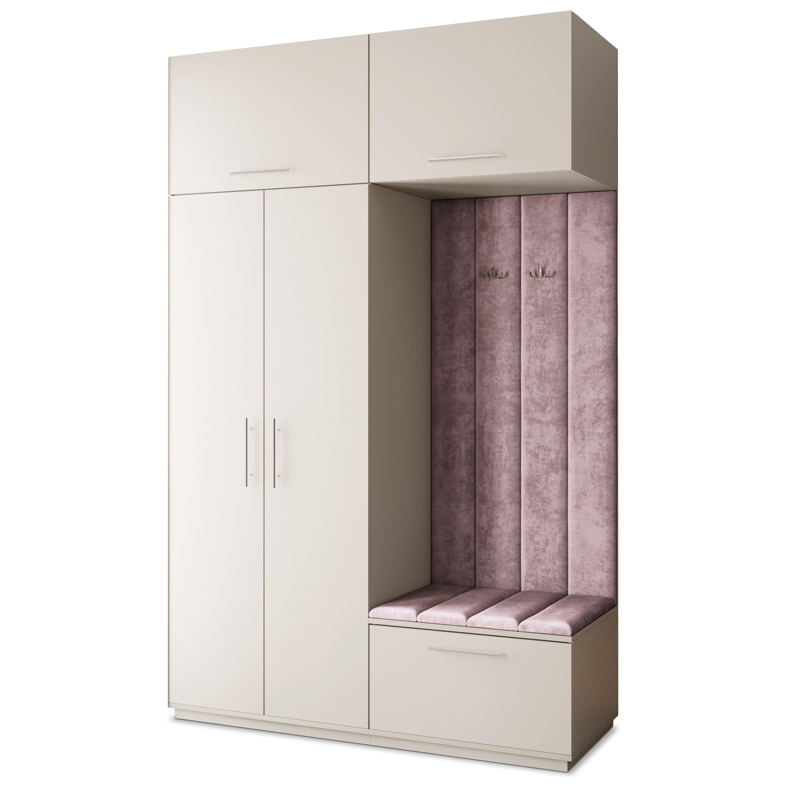 GARDEROBENSCHRANK REMA 150/240/60 cm Modern Garderobe-Set Kaschmir - Kaschmir/Lila, Holzwerkstoff (150/240/60cm) - MASSENO