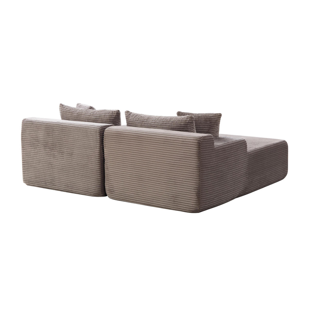 SOFAELEMENT 200/174/74.5 cm Grau mit 30D hochelastischem Schaumstoff und rutschfestem Boden - Grau, Textil (174/74.5/200cm) - Oxeza