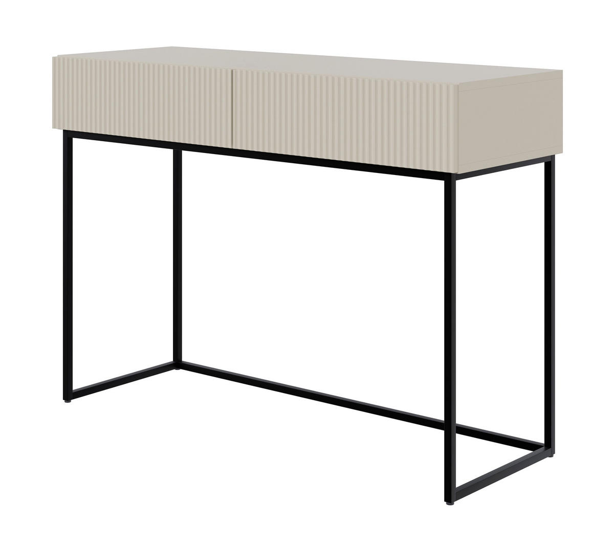 SCHMINKTISCH Veldio Greige 110 cm - Greige/Schwarz, Holzwerkstoff/Metall (110/79/40cm) - Selsey