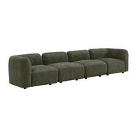 MODULIERBARES Sofa - 5 Personen - stoff - grün Danepi - Grün, Holz/Textil (348/69/94cm) - Vente-Unique
