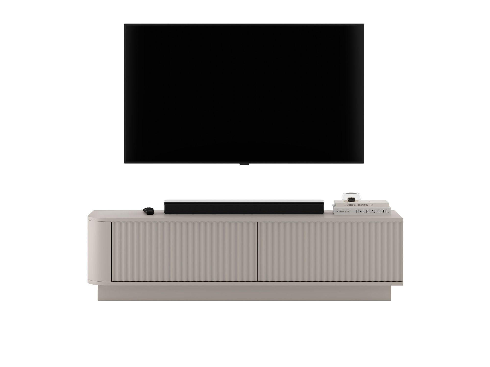 TV stolek Aurora kašmírový matný 140 cm s podstavcem - kašmírová, kompozitní dřevo (140/37/35cm) - Meble Lindner