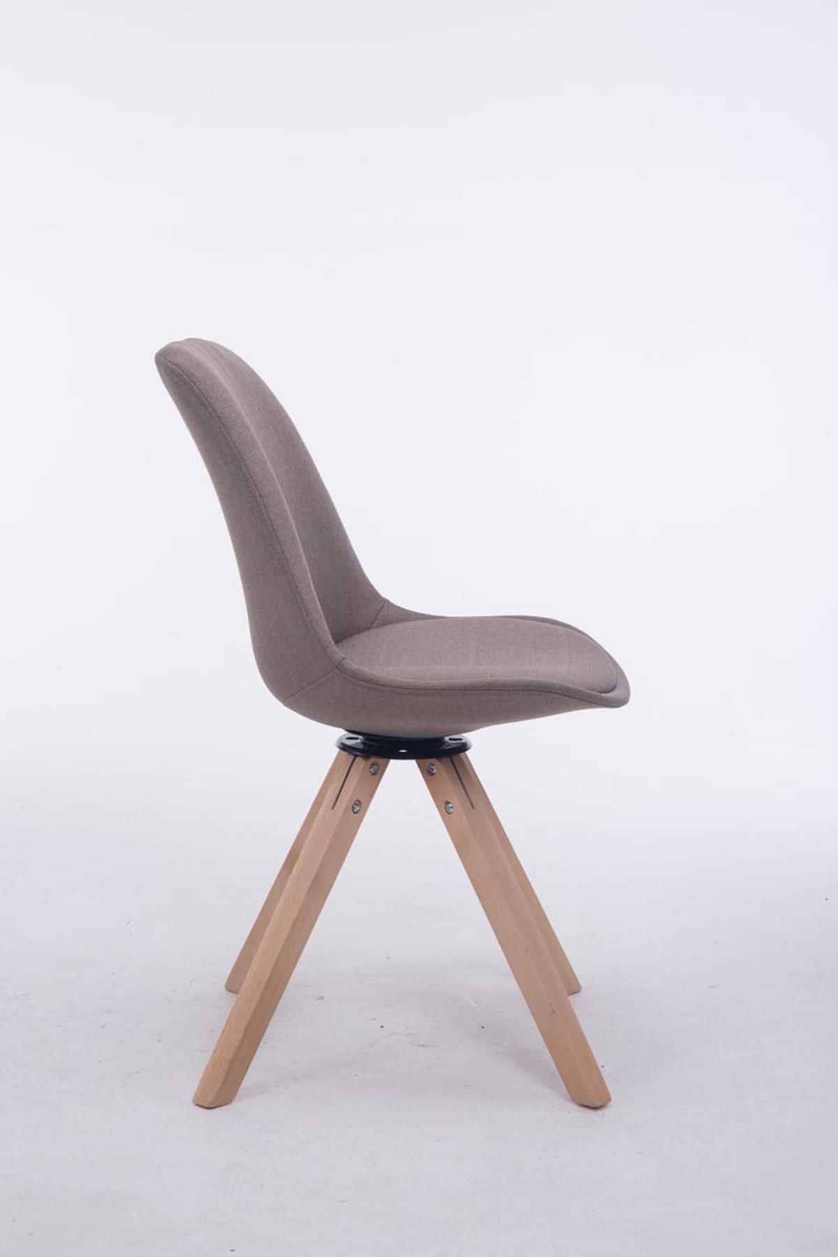 DREHSTUHL Stoff taupe - Taupe/Eukalyptusholzfarben, Holz/Textil (48/84/56cm) - CLP