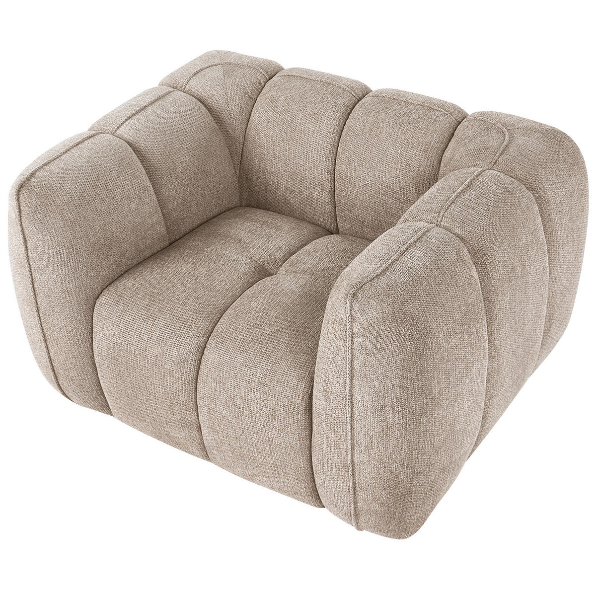 SESSEL Stoff Taupe Ness - Taupe, Textil (114/69/89cm) - Beliani