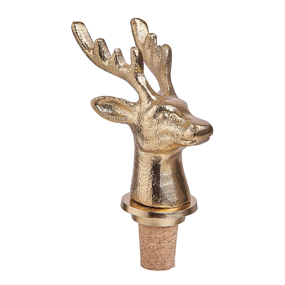 FLASCHENVERSCHLUSS Topper Hirsch - Goldfarben, Metall (4.5/10/4cm) - Butlers