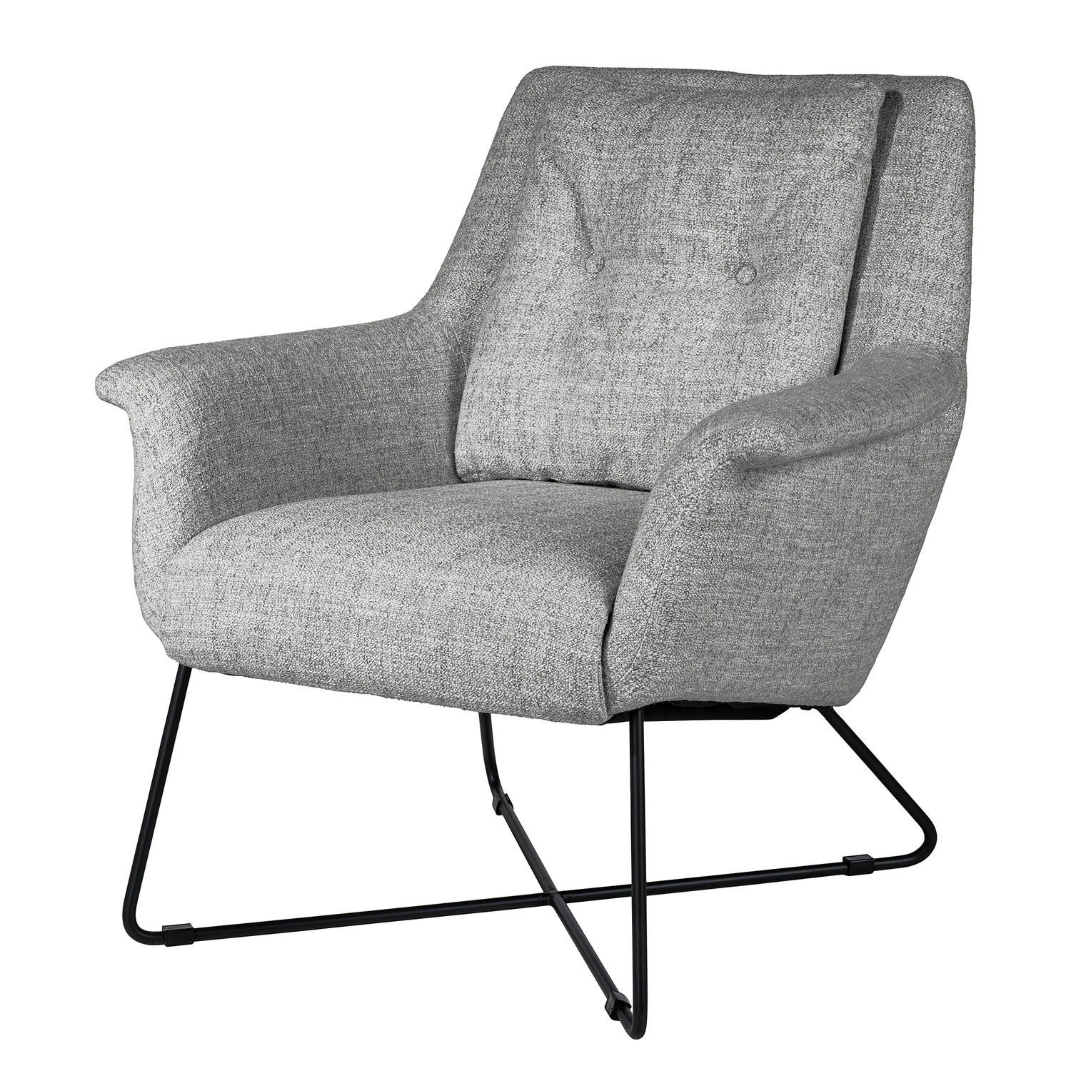 SESSEL - Schwarz/Grau, Textil (82/88/84cm) - home24