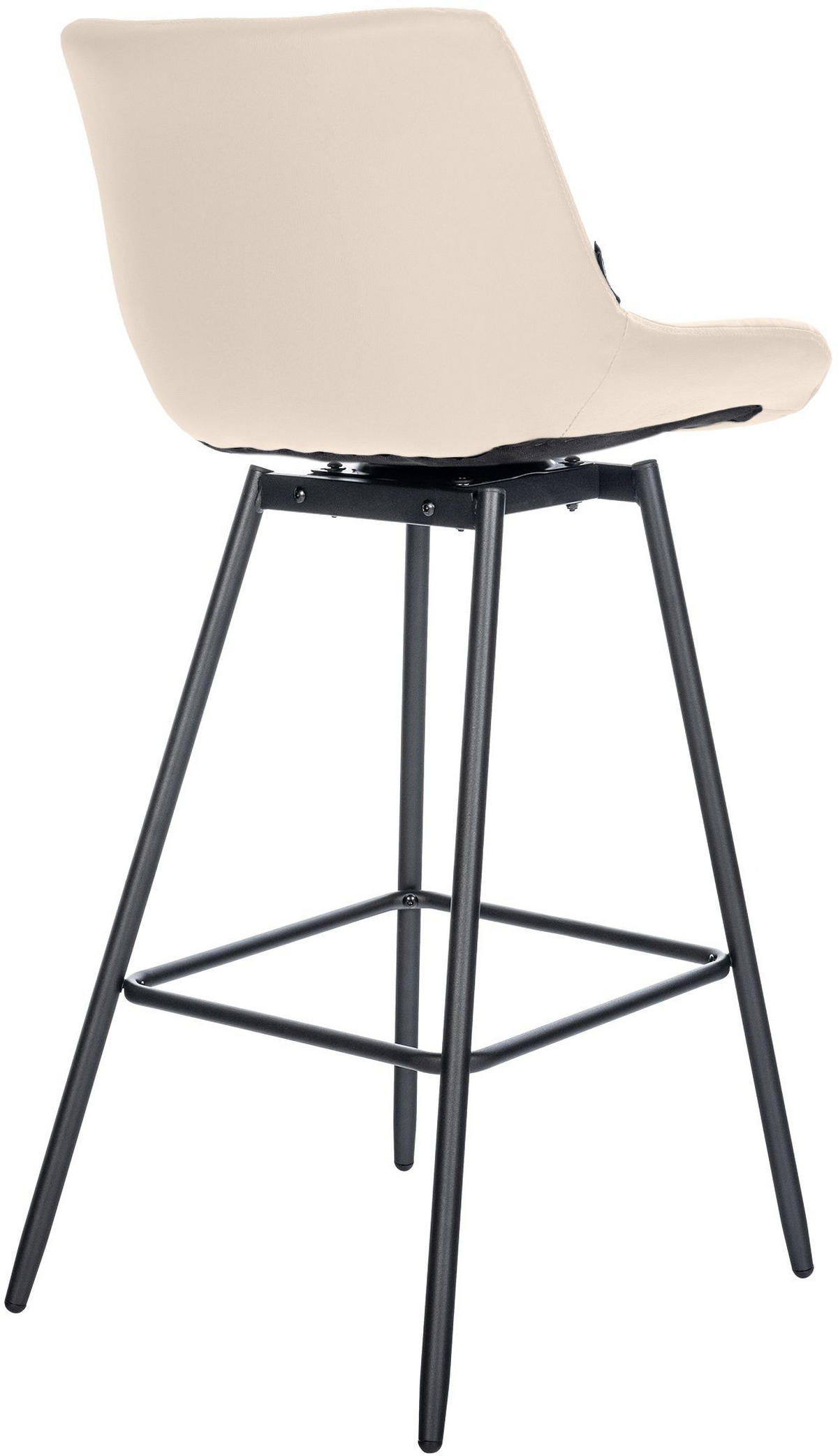 BARHOCKER Lederlook Creme - Creme/Schwarz, Textil/Metall (49/105/56cm) - CLP