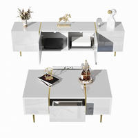 SIDEBOARD mit Hochglanz-Oberfläche und Soft-Close-Türen Weiß - Goldfarben/Weiß, Holzwerkstoff/Metall (170/46/35cm) - EVRYAE