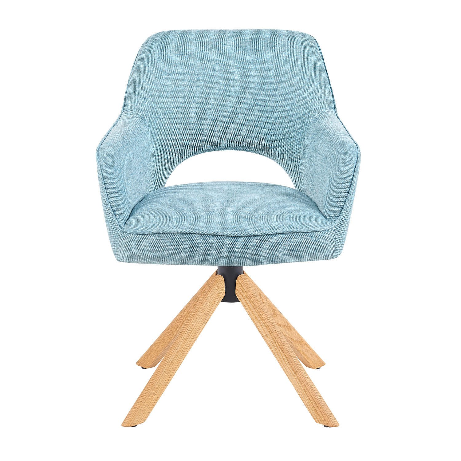 DREHSTUHL Mika-Lara - Honigeiche/Hellblau, Eichenholz/Holz (60/87/65cm) - DUBI Möbel