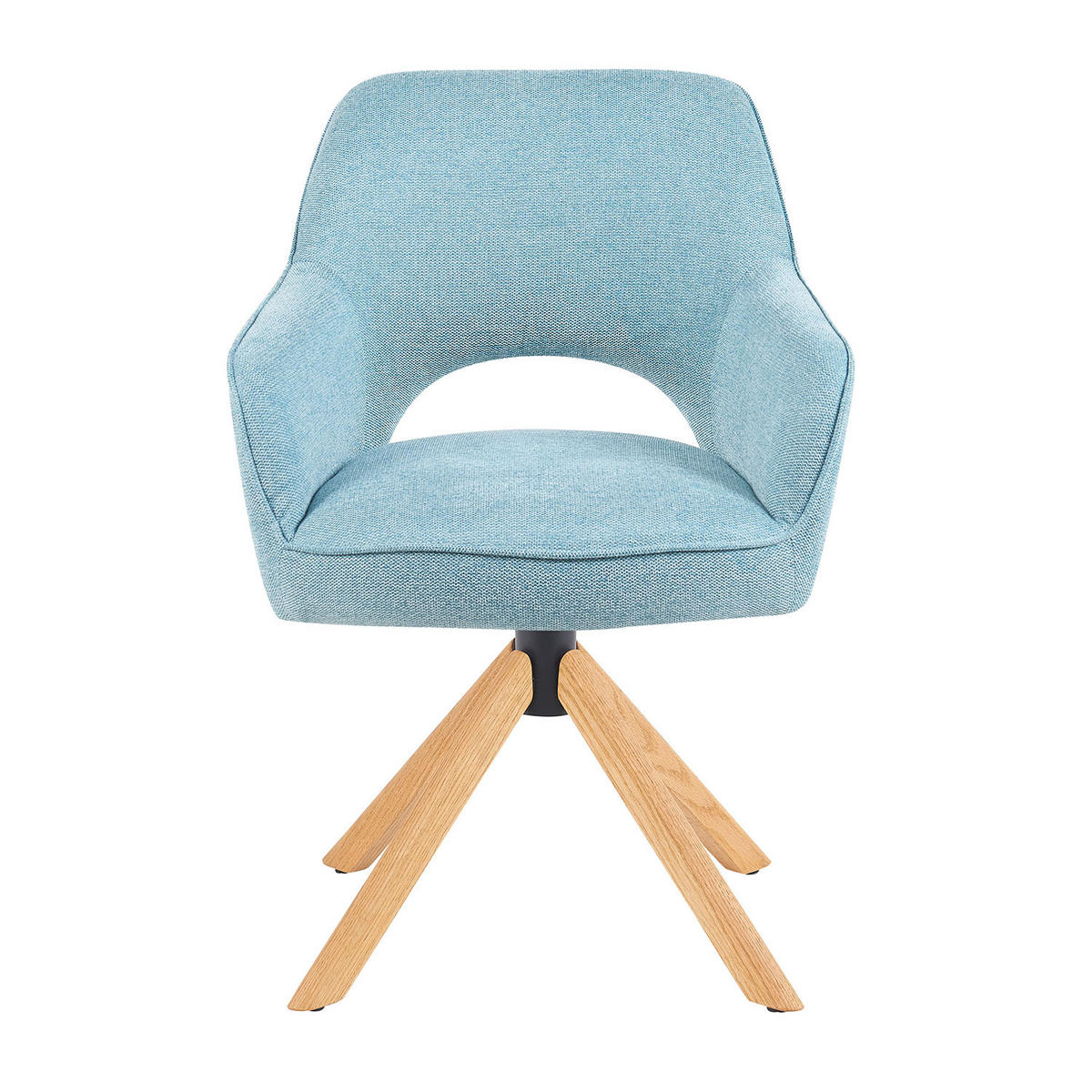DREHSTUHL Mika-Lara - Honigeiche/Hellblau, Eichenholz/Holz (60/87/65cm) - DUBI Möbel
