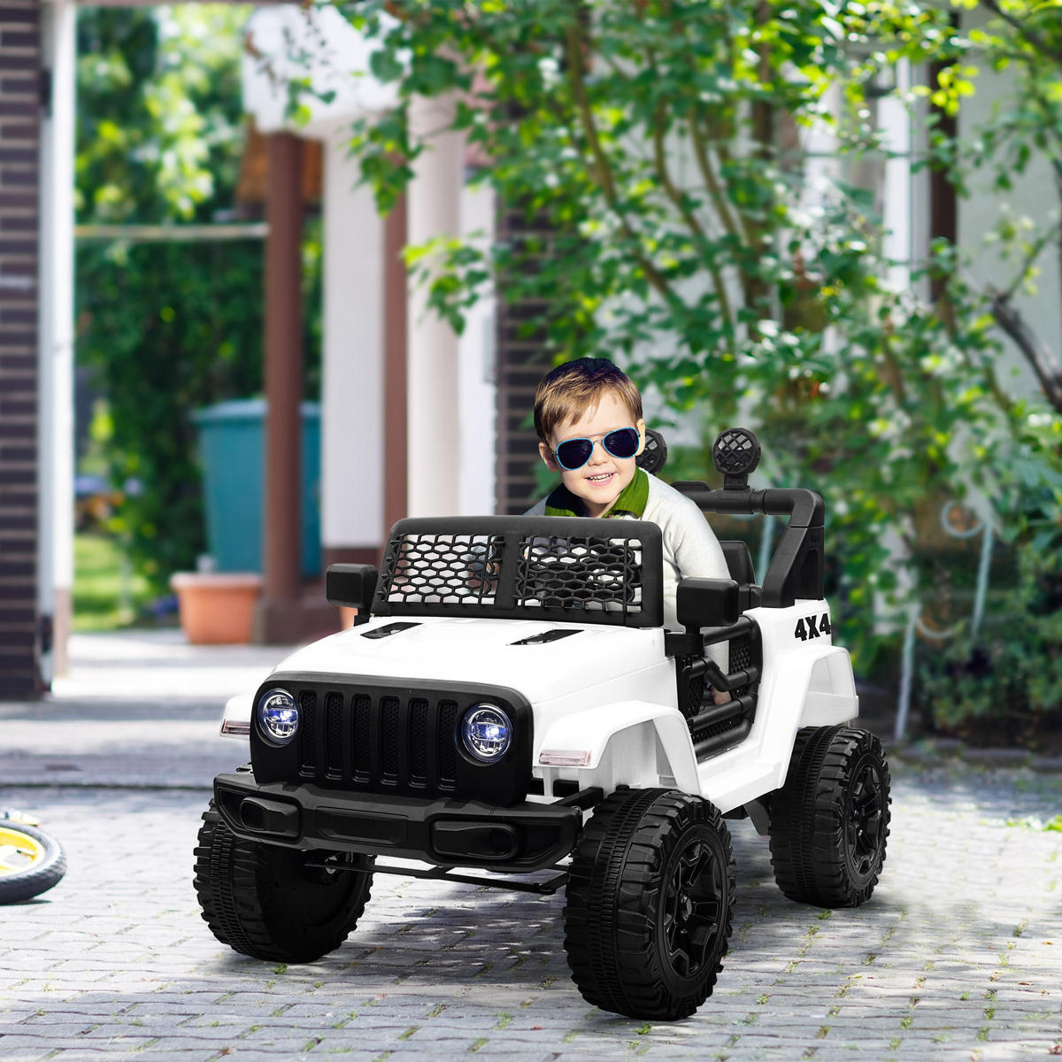 ELEKTRO-KINDERAUTO DE-13007 2,4G Fernbedienung Weiß - Weiß, Kunststoff (100/65/72cm) - ComfortXL