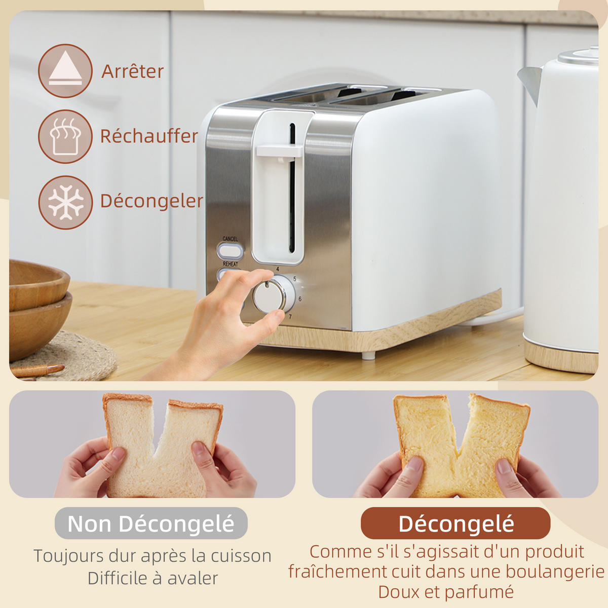 WASSERKOCHER-TOASTER-SET DE-17467 Weiß - Weiß, Metall (15.6/23.9/22.4cm) - ComfortXL