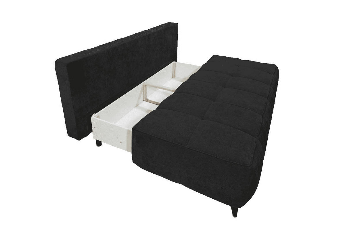 SCHLAFSOFA mit Bettkasten und Schlaffunktion - Schwarz Hochglanz/Schwarz, Kunststoff/Textil (215/96/106cm) - ed exciting design