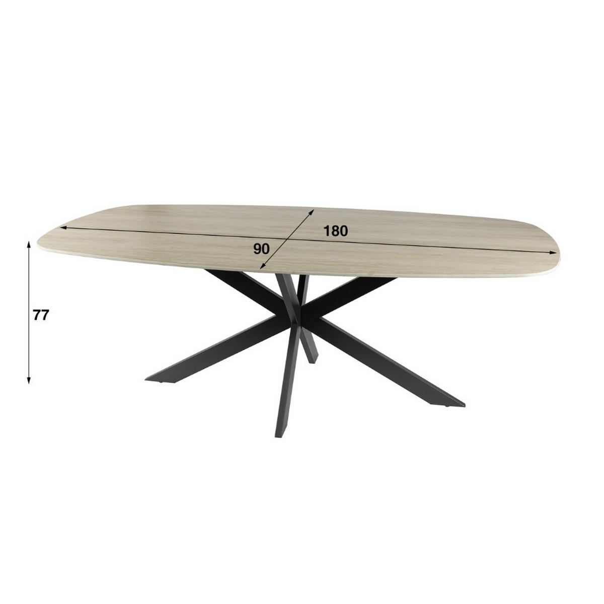 ESSTISCH ROMANO CROCE Beige Keramiktisch 180cm - Beige, Keramik (180/90/77cm) - alesvelt