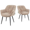 ESSZIMMERSTUHL Mika-Remo - Beige/Schwarz, Textil/Metall (65/81/66cm) - DUBI Möbel