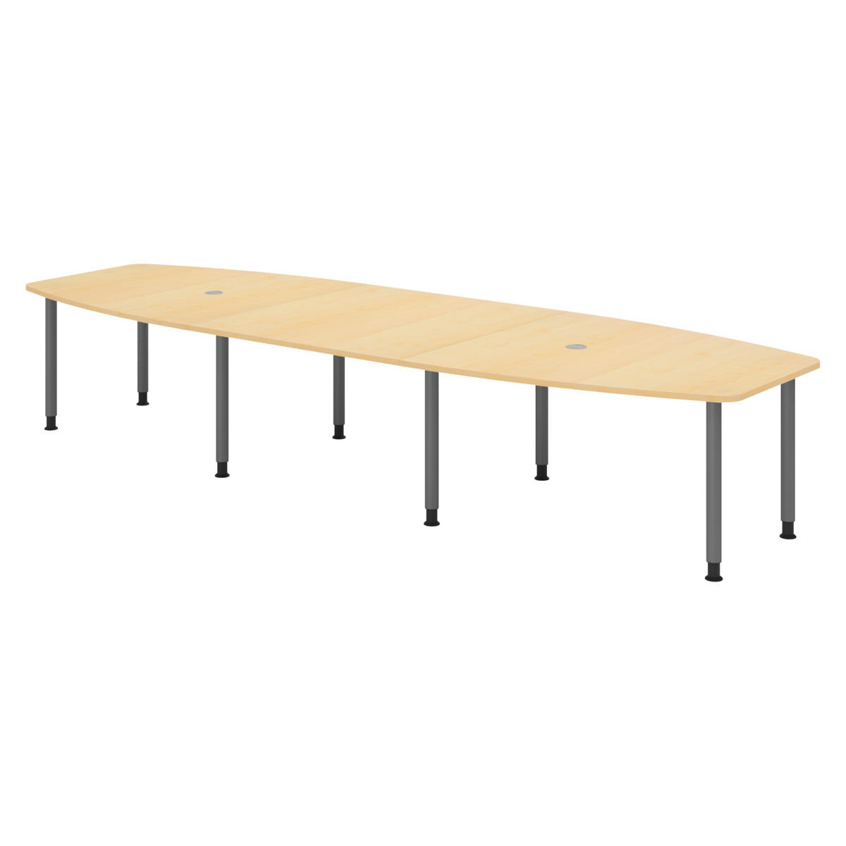 KONFERENZTISCH groß KT40 130/400/74 cm in Ahornfarben/Füße in Graphitfarben - Ahornfarben/Graphitfarben, Holzwerkstoff (130/400/74cm) - bümö