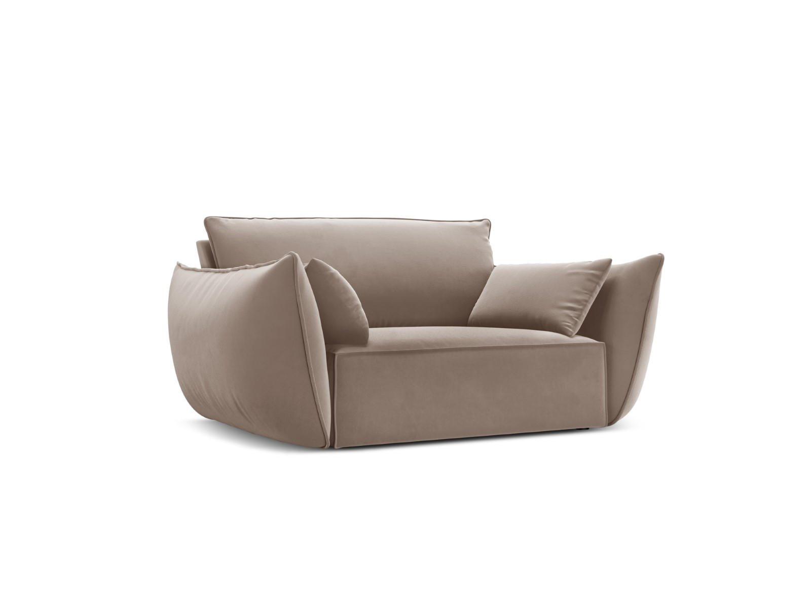 SESSEL Kaelle aus Samt cappuccino - Cappuccino, Textil (100/85/128cm) - Micadoni