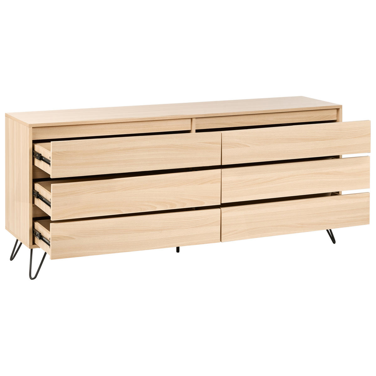 KOMODA s 6 zásuvkami Světle hnědá Cardigan - světle hnědá, kompozitní dřevo (160/70/40cm) - Beliani