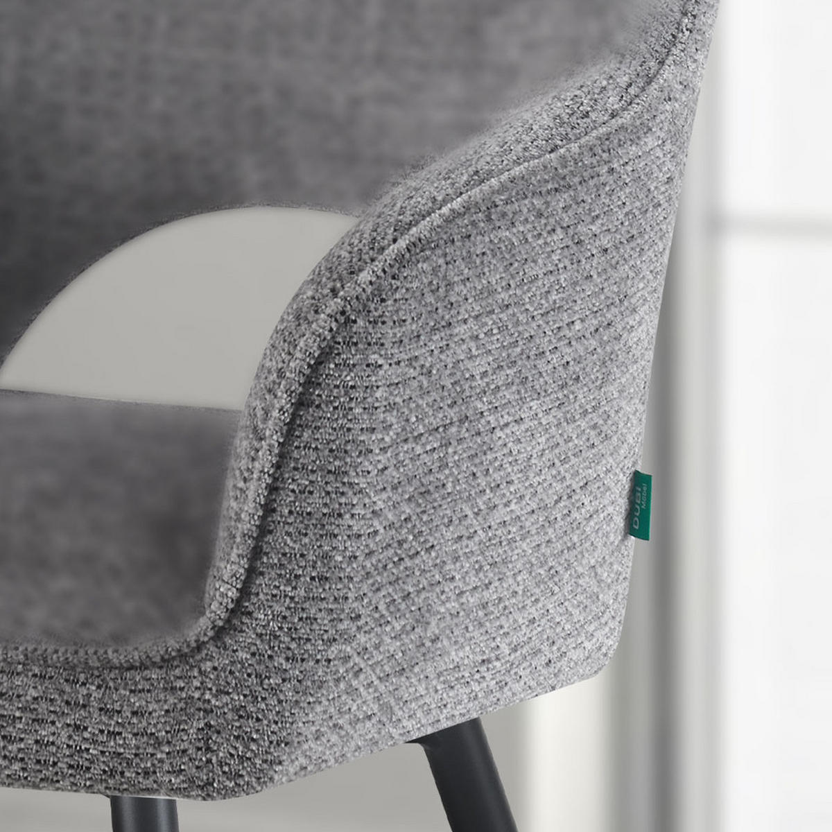 ESSZIMMERSTUHL THOMAS-MOMO 2er-Set 4-Fuss-Gestell - Weiß/Grau, Textil (57/86/63cm) - DUBI Möbel