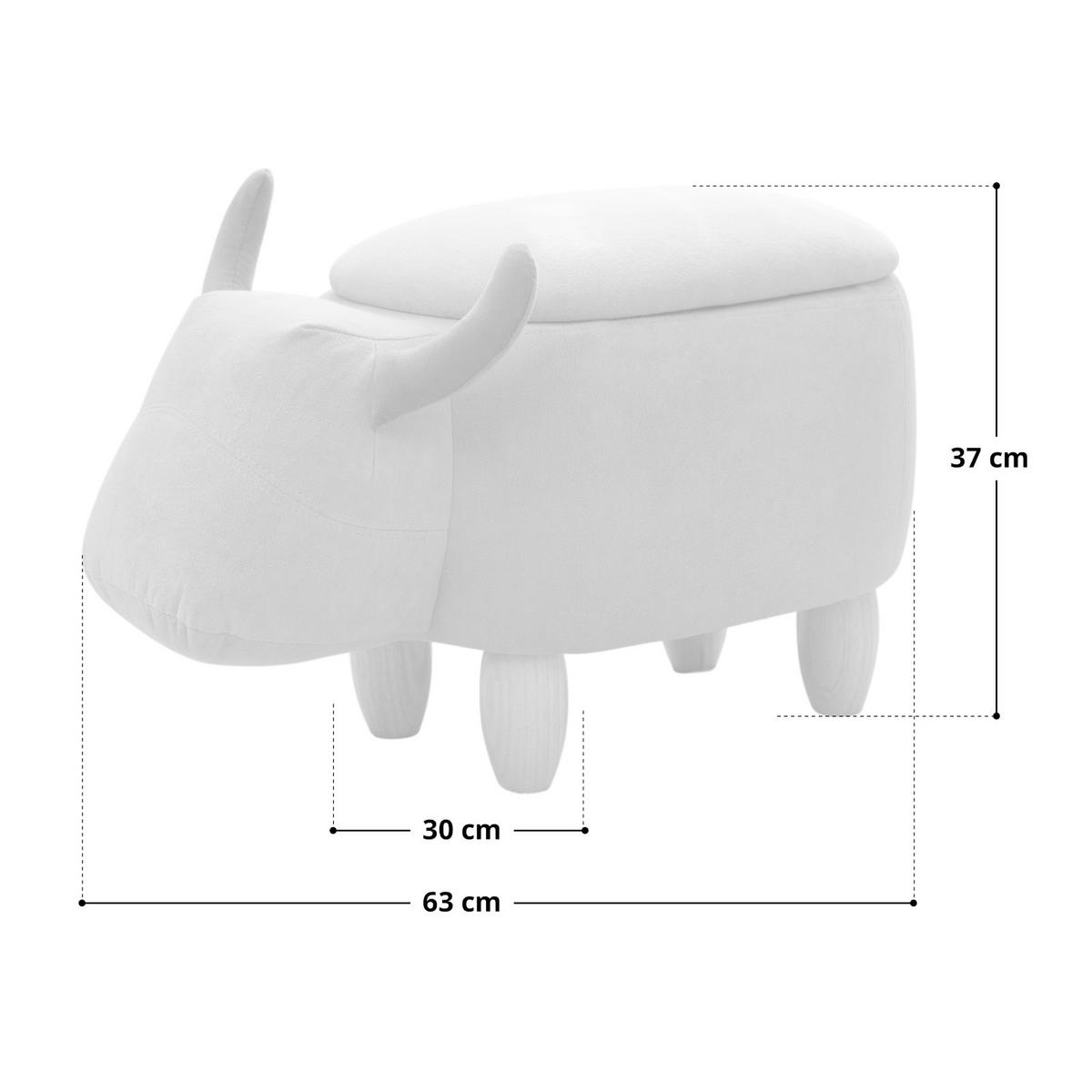 TIERHOCKER Stier Grau - Grau, Textil (30/37/63cm) - SVITA