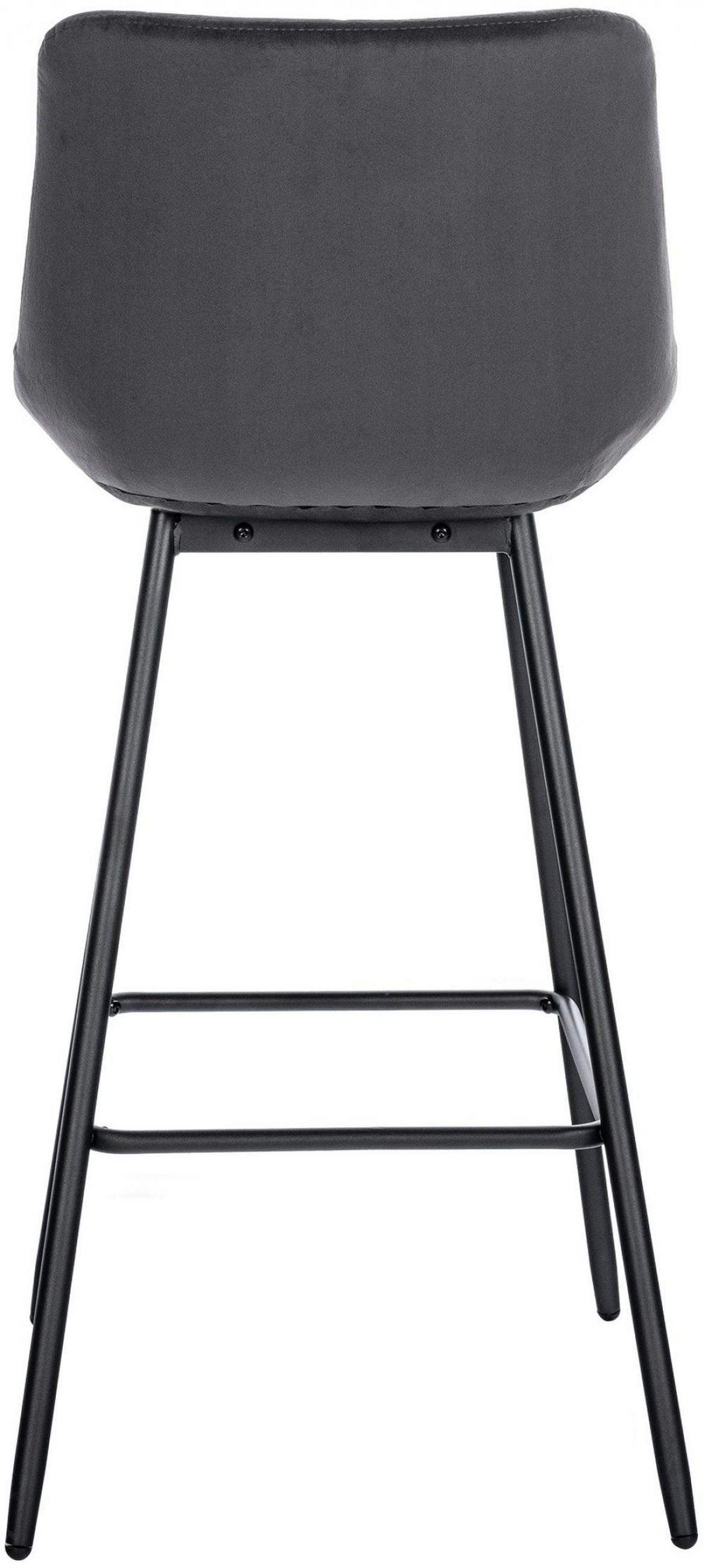 BARHOCKER Samt dunkelgrau - Dunkelgrau/Schwarz, Textil/Metall (49/104/56cm) - CLP