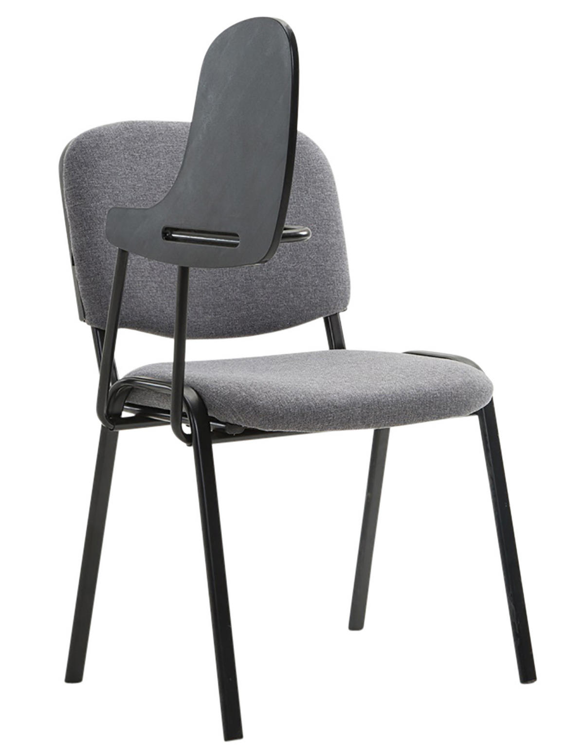 BESUCHERSTUHL 4er Set Stoff grau - Schwarz/Grau, Textil/Metall (53/81/71cm) - CLP