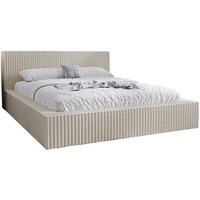POLSTERBETT mit Bettkasten 200x200 Buffy, Cordstoff, Hellgrau - Hellgrau, Holz/Textil (200/200cm) - Emporius