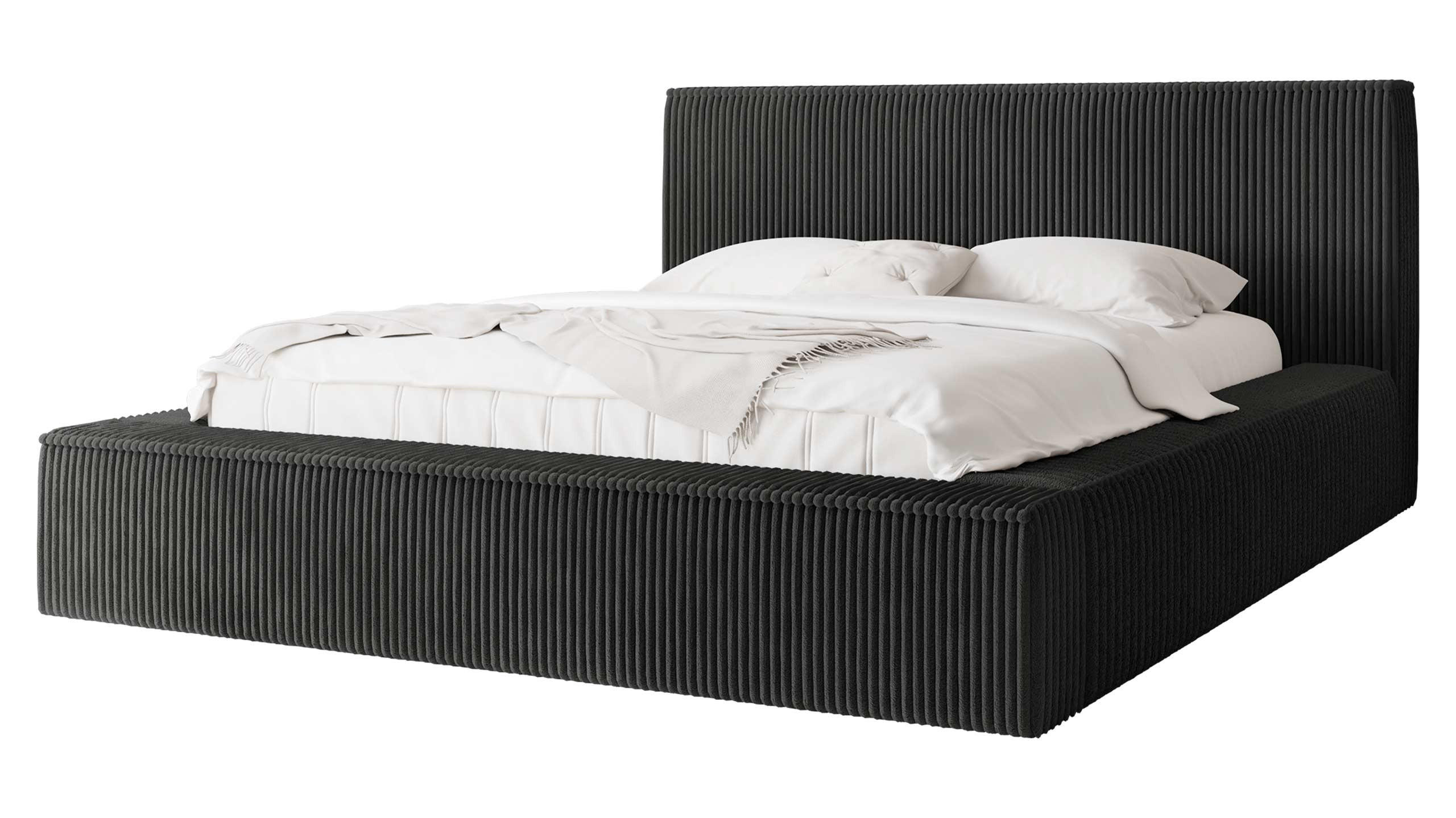 POLSTERBETT Glexi - Dunkelgrau, Holz/Textil (140/200cm) - MIRJAN24