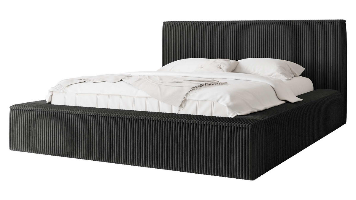 POLSTERBETT Glexi - Dunkelgrau, Holz/Textil (140/200cm) - MIRJAN24