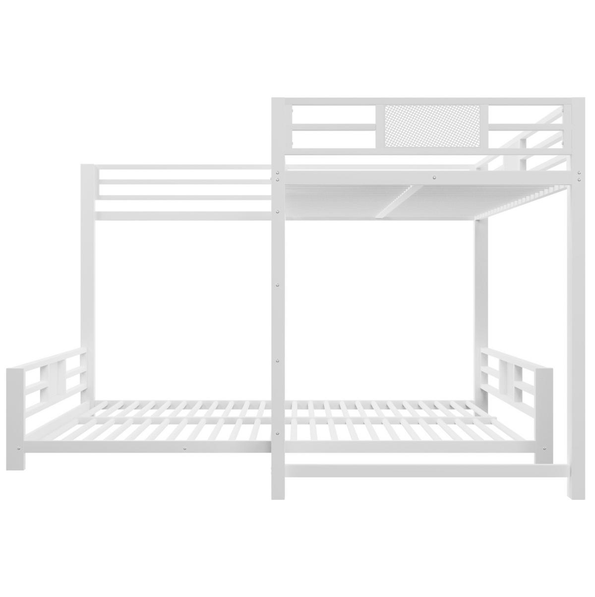 ETAGENBETT 90/200 & 140/200 cm in Weiß aus Metall, platzsparend und stabil - Weiß, Metall (90/200cm) - Flora Grace