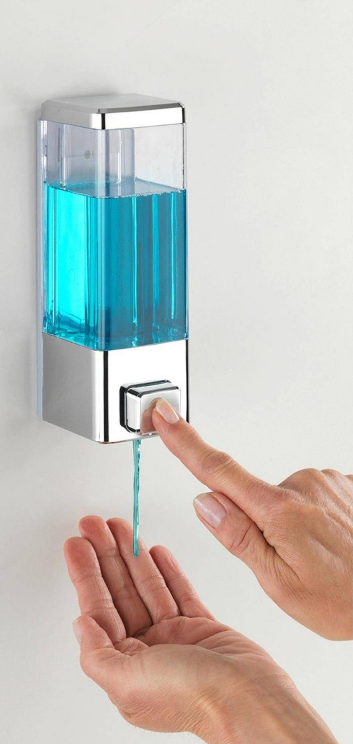 SEIFEN- und Desinfektionsmittelspender Istres 320 ml 7,5/6/18,5 cm - Silberfarben, Kunststoff (6/18.5/7.5cm) - Wenko