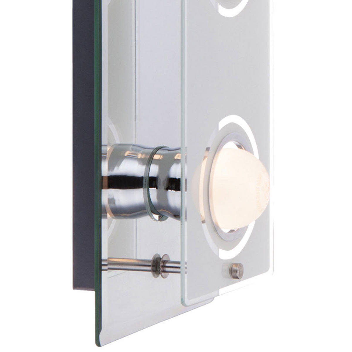 LED WANDLEUCHTE Blizzard Silber Metall Glas - Silberfarben, Glas (16/9/43cm) - Globo Lighting