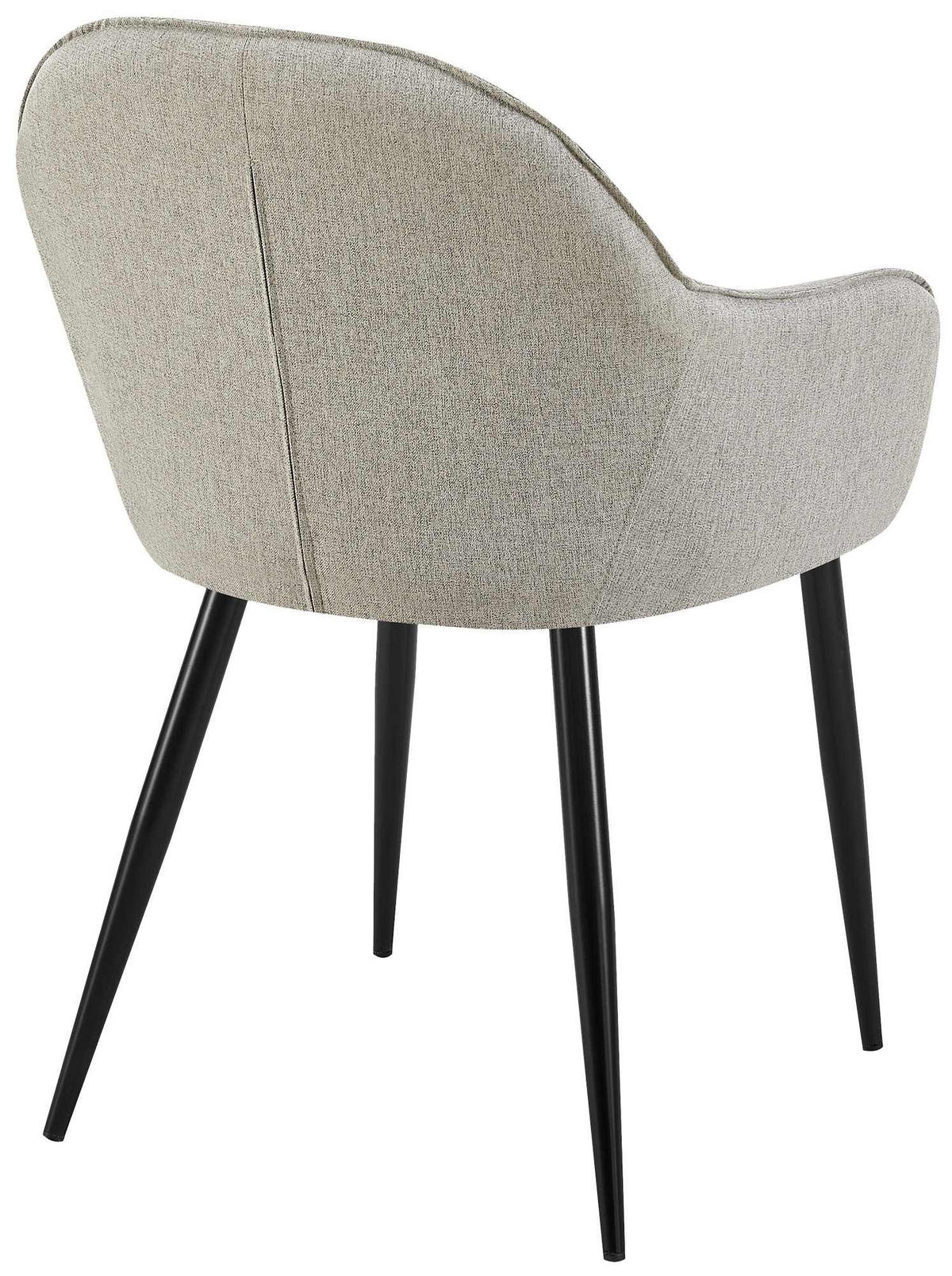 WOHNZIMMERSTUHL 2er Set Stoff grau - Schwarz/Grau, Textil/Metall (60/84/60cm) - CLP