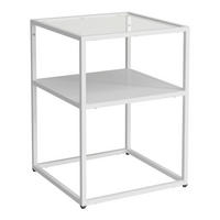 BEISTELLTISCH Solund - Weiß, Glas/Metall (40/40/55cm) - [en.casa]