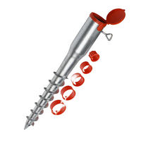 BODENHÜLSE - Silberfarben, Kunststoff/Metall (7/55/7cm) - Relaxdays