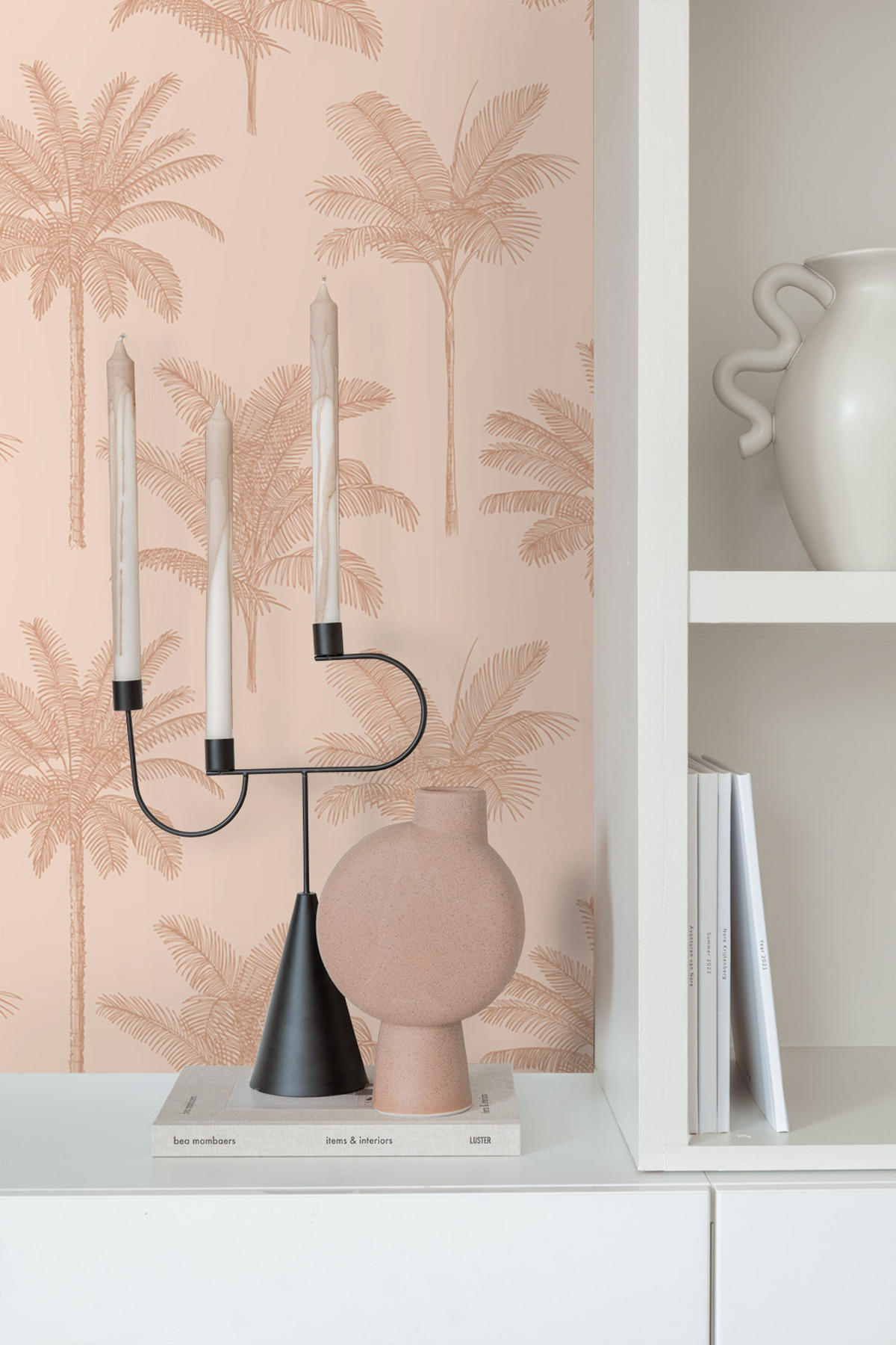 TAPETE Palmen 53 cm x 10.05 m - Pink, Papier (53/1000cm) - ESTAhome