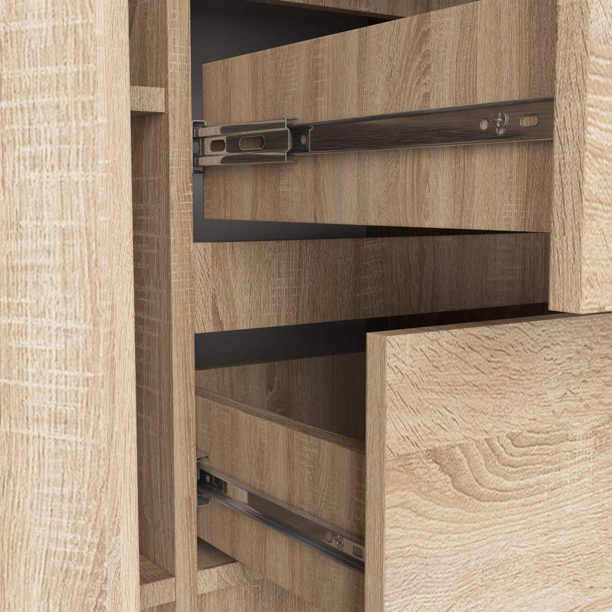 KOMMODE K100 3 Schubladen, 101x76x35 cm, Sonoma - Sonoma Eiche, Holz (101/76/35cm) - Milordbikes